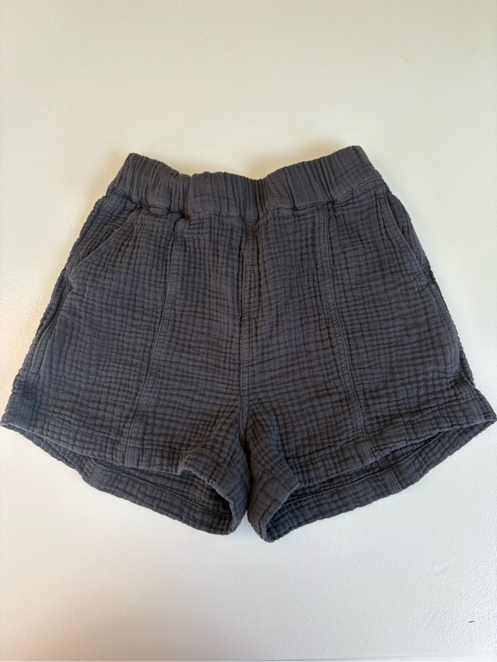 Women’s Madewell Charcoal Gray Gauze Elastic-Waist Shorts XS